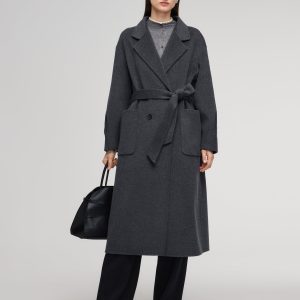 CAN2130 100% Wool Double-Faced Women Wrap Overcoat