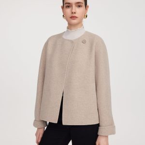 CAN2141 Cashmere Wool Blend Double-Faced Women Jacket