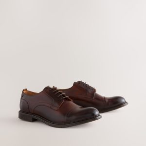 CAN561 Brown Leather Toecap Shoes