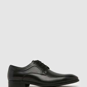 CAN549 Rail Leather Derby Black Shoes