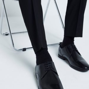 CAN562 Black Wide Fit Formal Derby Shoes