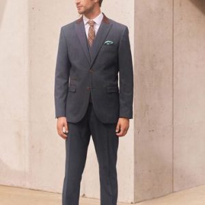 CAN445 Navy Tailored Trimmed Donegal Fabric Suit