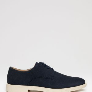 CAN559 Navy Faux Suede Desert Shoes