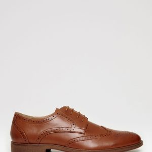 CAN545 Brown Faux Leather Brogues